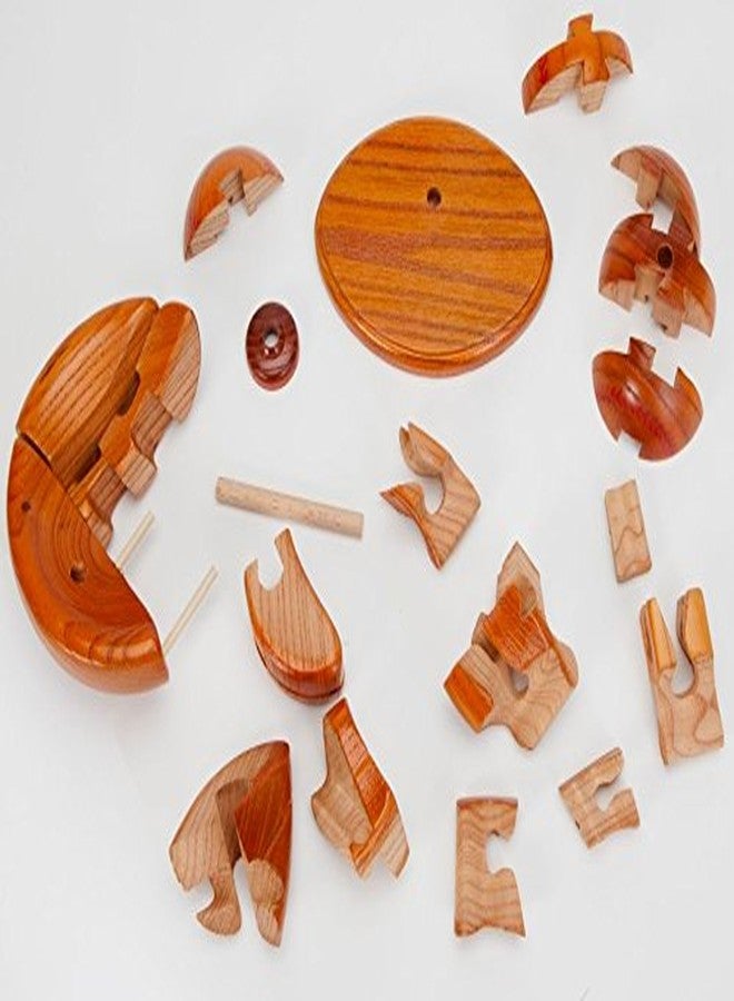 سي إتش إتش CHH 6140 أحجية ثلاثية الأبعاد على شكل كرة بيسبول وقفاز خشبيين، مقاس 4.5 بوصة، بلمسة نهائية من الخشب الداكن - Image 5